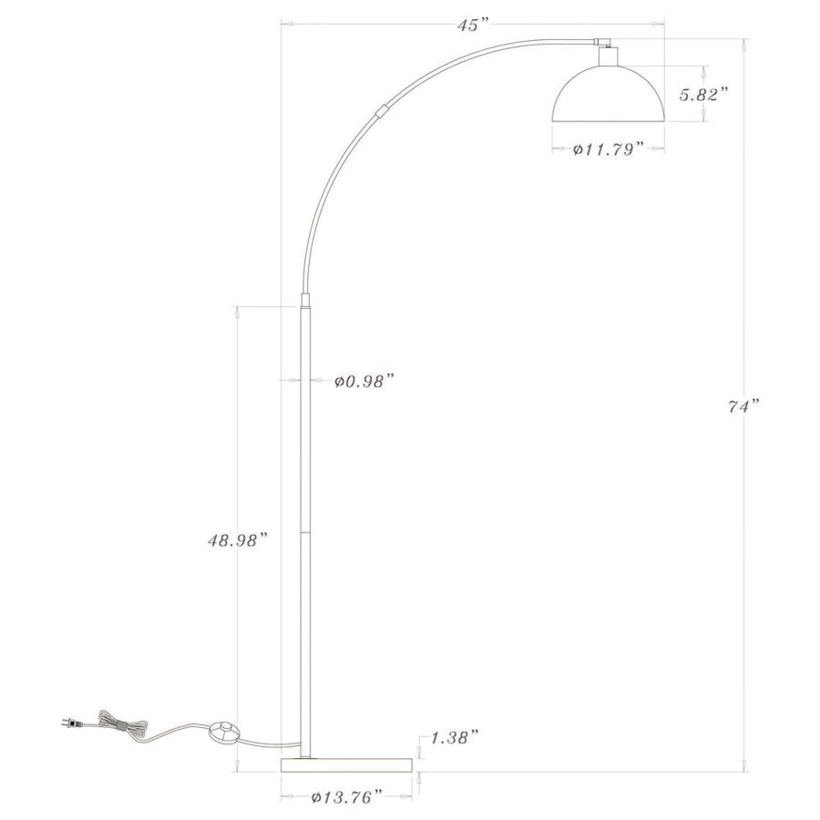 GLORIA 74-INCH ARCHED DOME SHADE METAL FLOOR LAMP BLACK