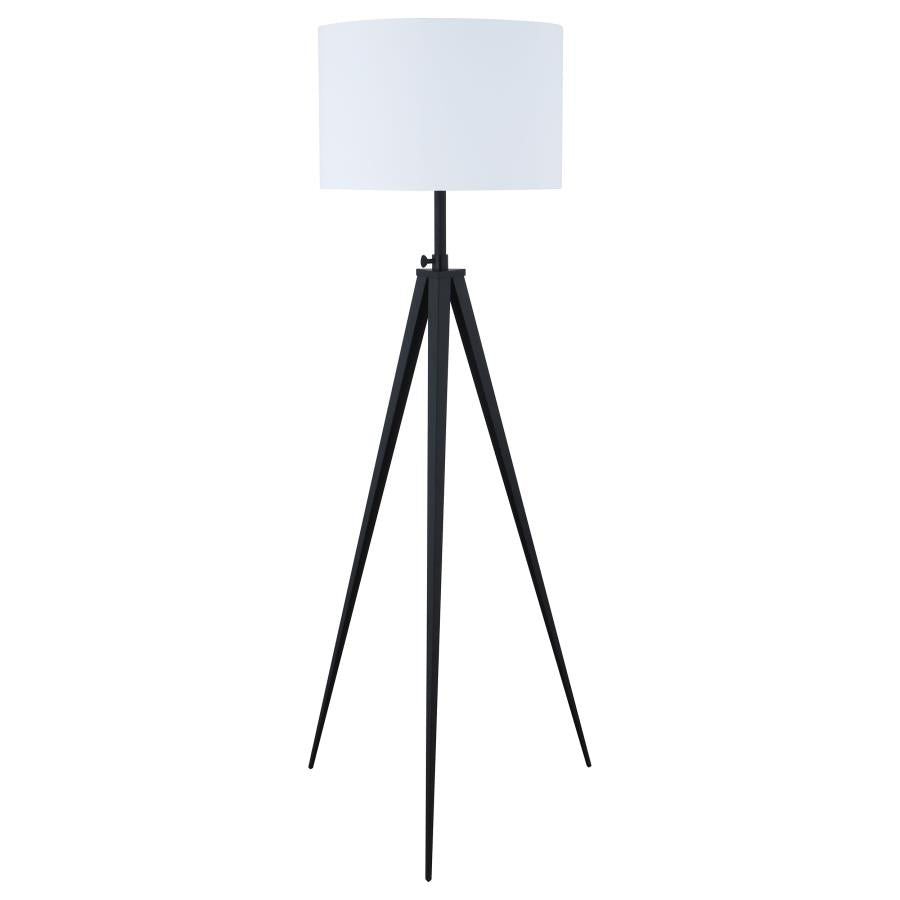 HARRINGTON 60-INCH DRUM SHADE METAL TRIPOD FLOOR LAMP BLACK