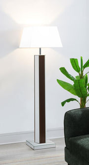 ELENA 67-INCH SQUARE TAPERED MIRRORED FLOOR LAMP BROWN