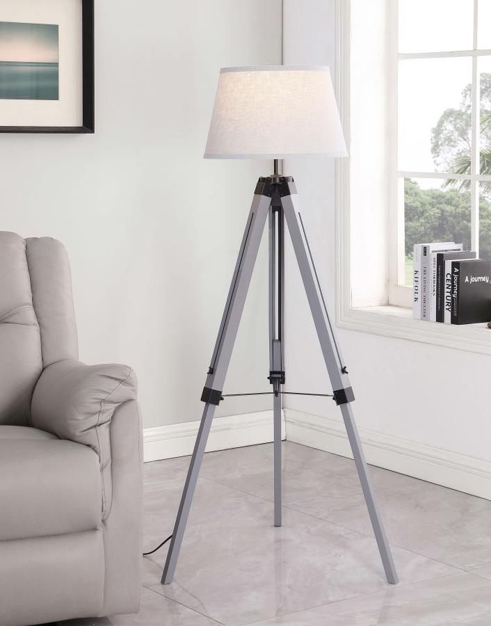 DAYTON 56-INCH EMPIRE SHADE METAL TRIPOD FLOOR LAMP GREY