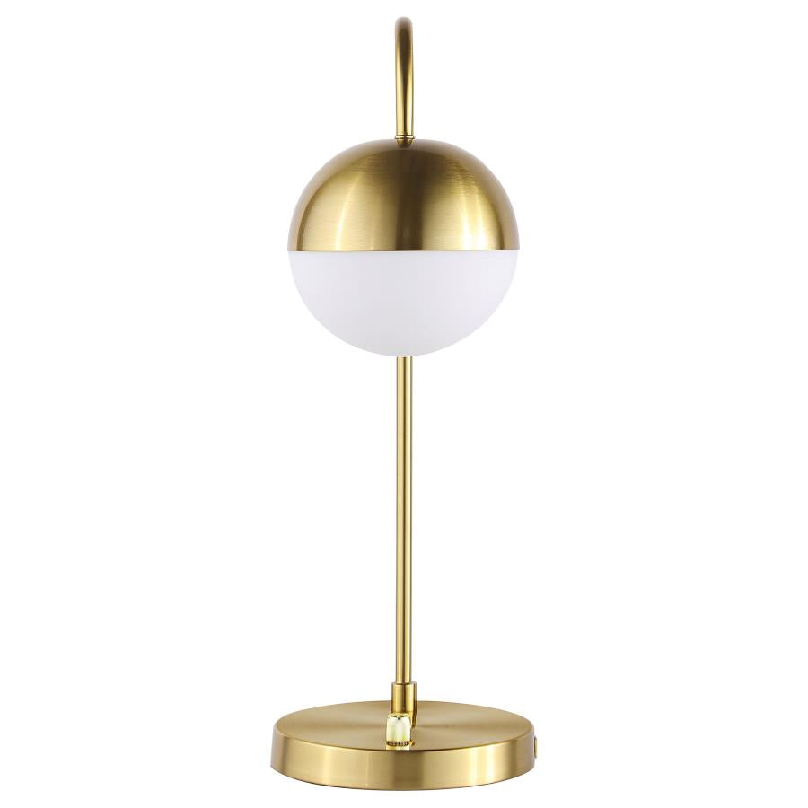 MERRICK 21-INCH SPHERICAL ARCHED BEDSIDE TABLE LAMP GOLD