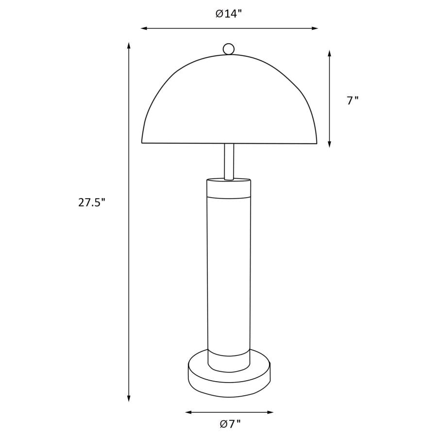 CONROE 28-INCH DOME SHADE PILLAR TABLE LAMP BLACK (SET OF 2)