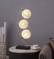 CLAUDIA 30-INCH WOVEN SPHERICAL METAL TABLE LAMP BLACK