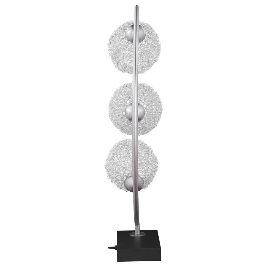 CLAUDIA 30-INCH WOVEN SPHERICAL METAL TABLE LAMP BLACK
