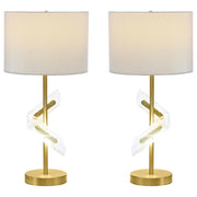 KINGSLEY 30-INCH DRUM SHADE TABLE LAMP GOLD (SET OF 2)