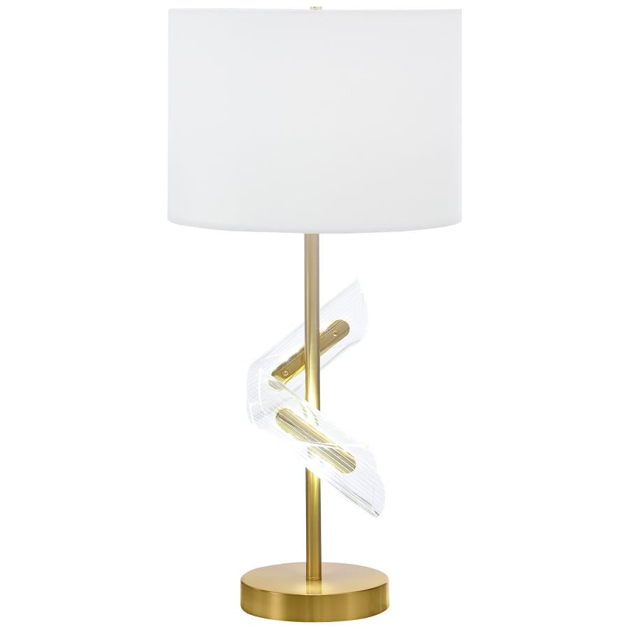 KINGSLEY 30-INCH DRUM SHADE TABLE LAMP GOLD (SET OF 2)