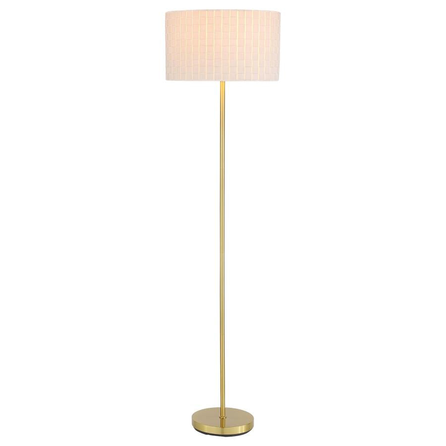 RAMIRO 66-INCH DRUM SHADE METAL FLOOR LAMP GOLD