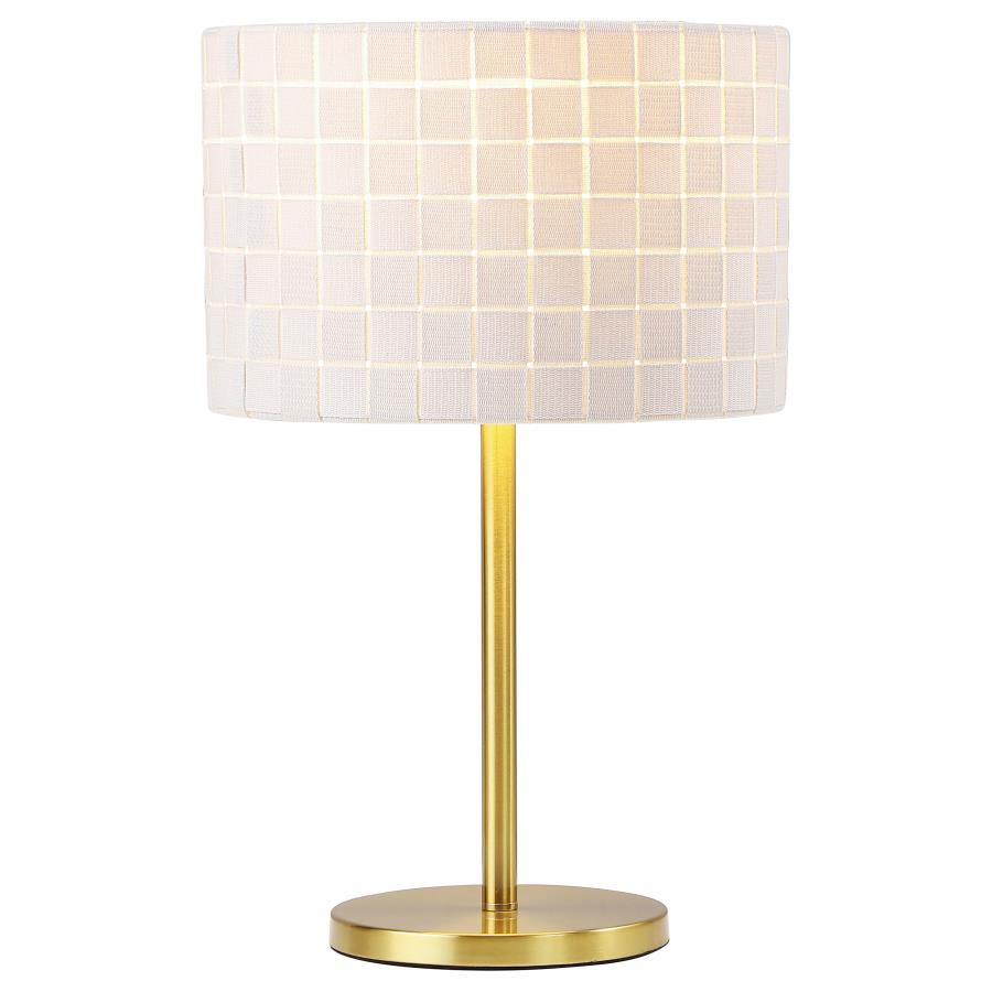 RAMIRO 66-INCH DRUM SHADE METAL BEDSIDE TABLE LAMP GOLD