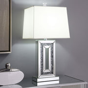 AYELET 30-INCH TAPERED SHADE MIRRORED TABLE LAMP SILVER