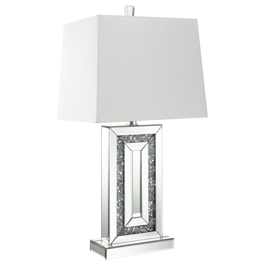 AYELET 30-INCH TAPERED SHADE MIRRORED TABLE LAMP SILVER
