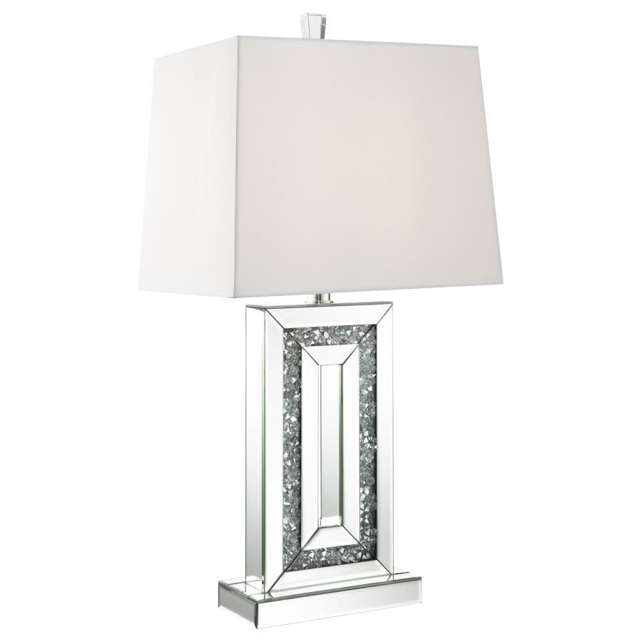 AYELET 30-INCH TAPERED SHADE MIRRORED TABLE LAMP SILVER
