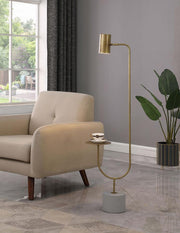 JODIE 55-INCH ADJUSTABLE FLOOR LAMP SIDE TABLE ANTIQUE BRASS