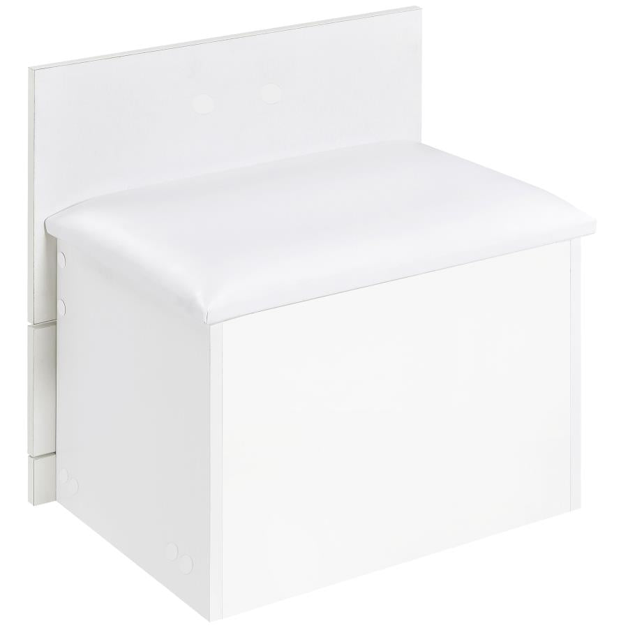 DANBURY 3-DRAWER MAKEUP VANITY & STOOL SET WHITE HIGH GLOSS