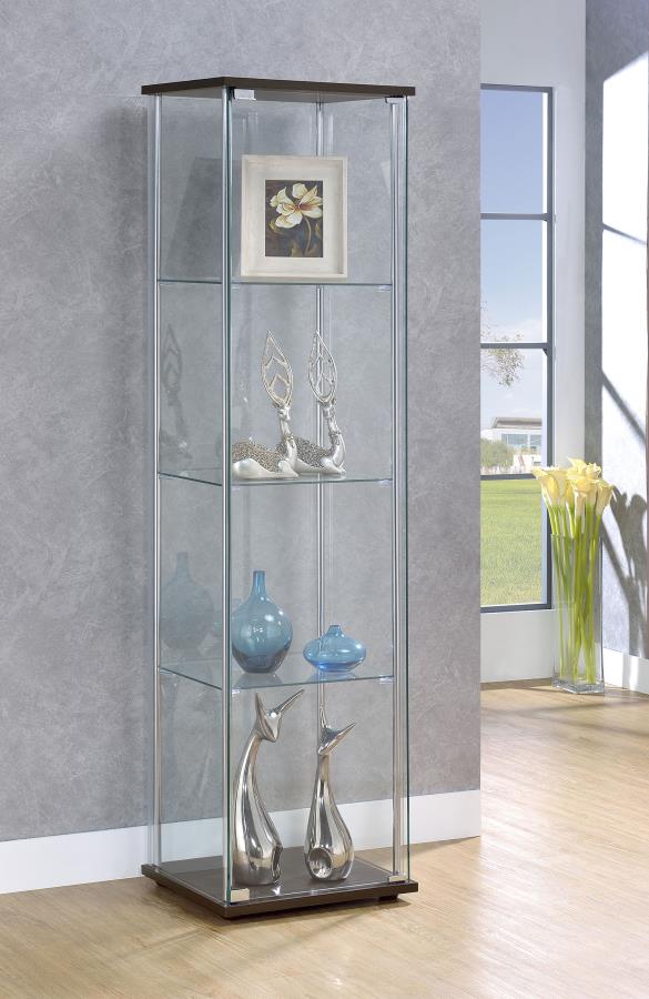 BELLATRIX 4-SHELF CLEAR GLASS CURIO