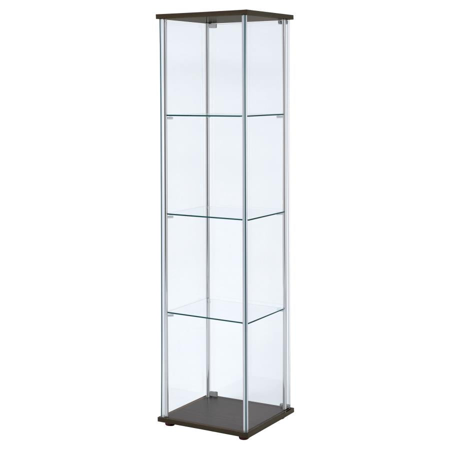 BELLATRIX 4-SHELF CLEAR GLASS CURIO