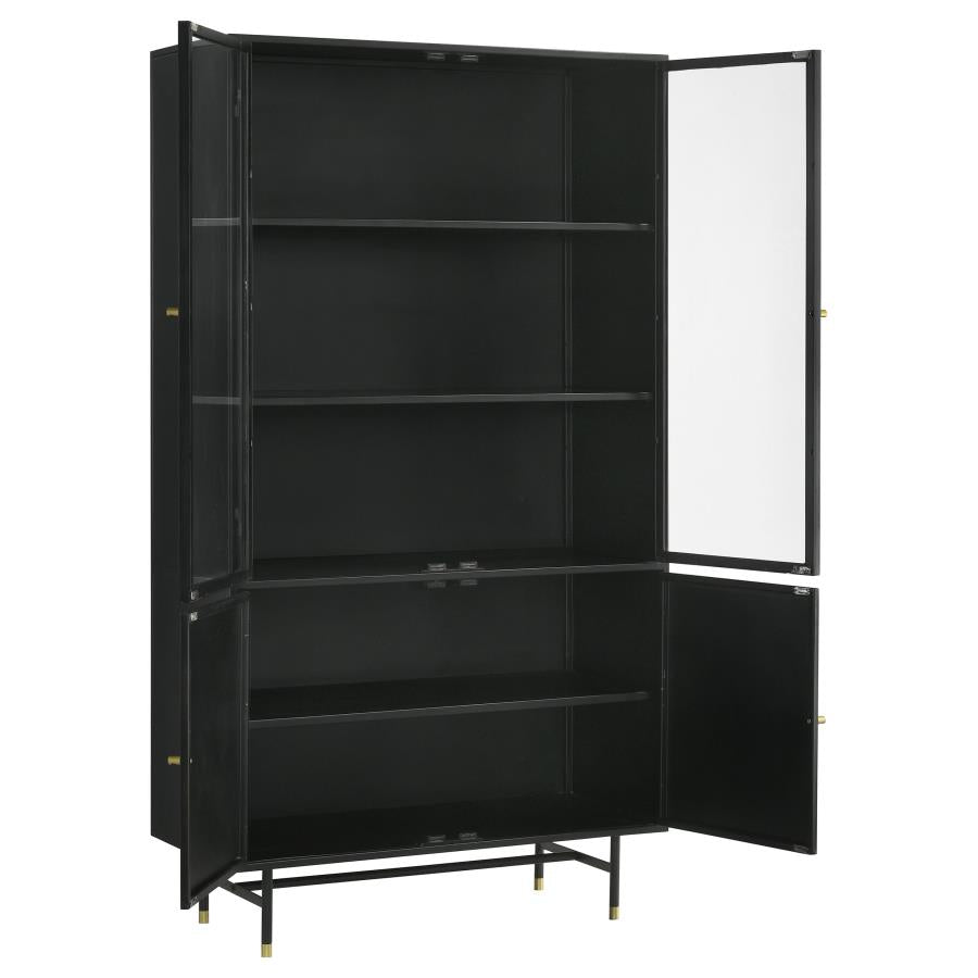 SANTIAGO 4-DOOR METAL TALL STORAGE CABINET MATTE BLACK