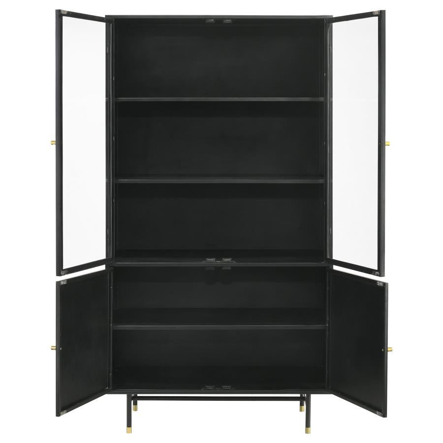 SANTIAGO 4-DOOR METAL TALL STORAGE CABINET MATTE BLACK