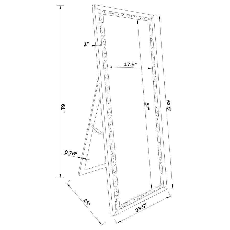SERAPHINA 24 X 64 INCH ACRYLIC FRAMED STANDING MIRROR SILVER