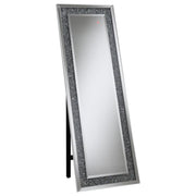 CARISI 22 X 61 INCH FAUX CRYSTAL LED STANDING MIRROR SILVER
