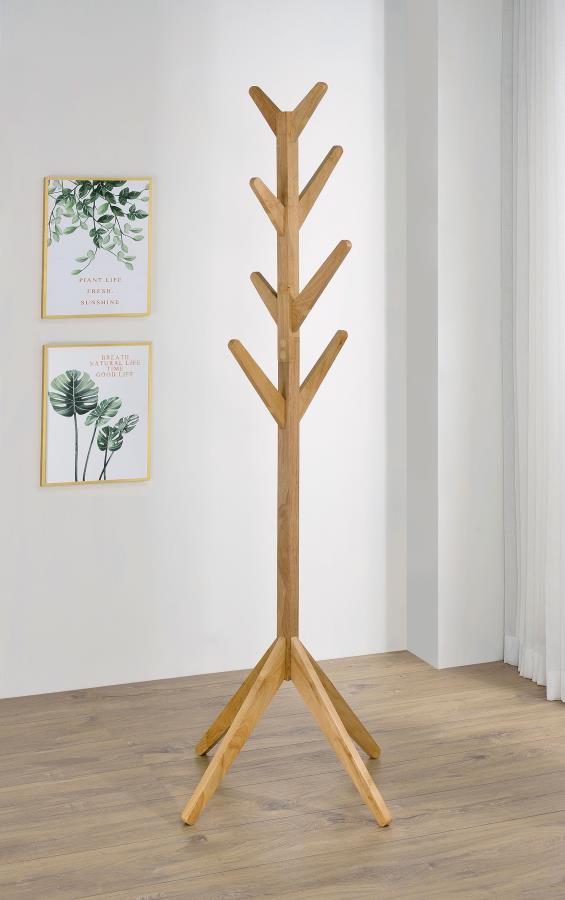 MARGARET SOLID WOOD COAT RACK CLOTHING HANGER NATURAL OAK