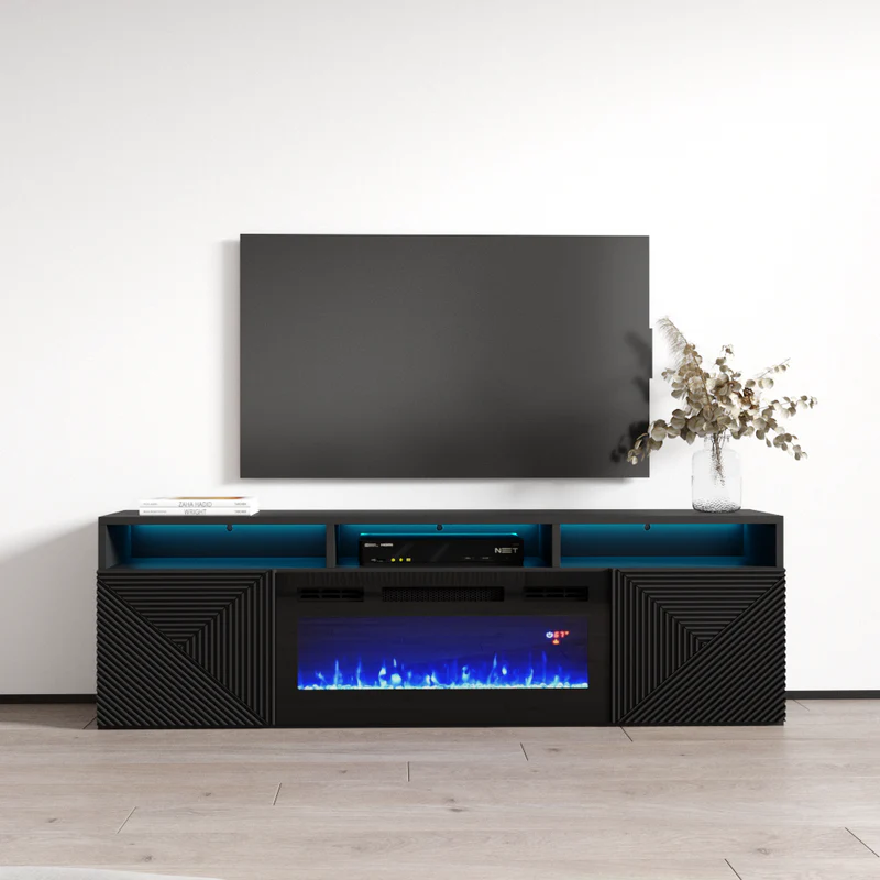 GIZA BL-EF FLOATING FIREPLACE TV STAND