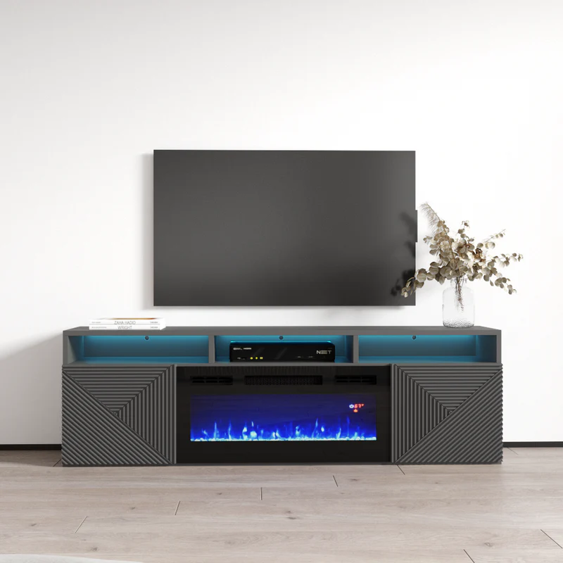 GIZA BL-EF FLOATING FIREPLACE TV STAND