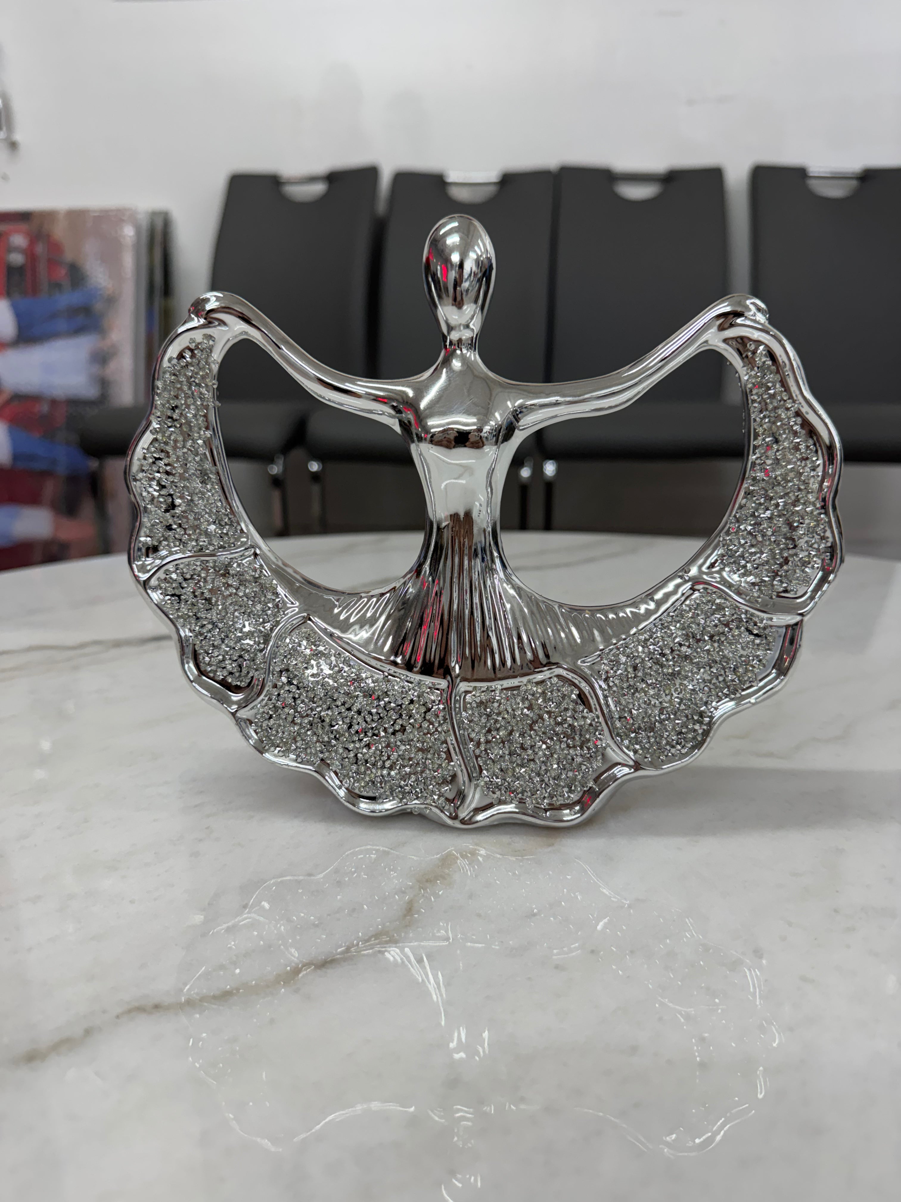 SILVER CRUSHED BALLERINA DIAMOND
