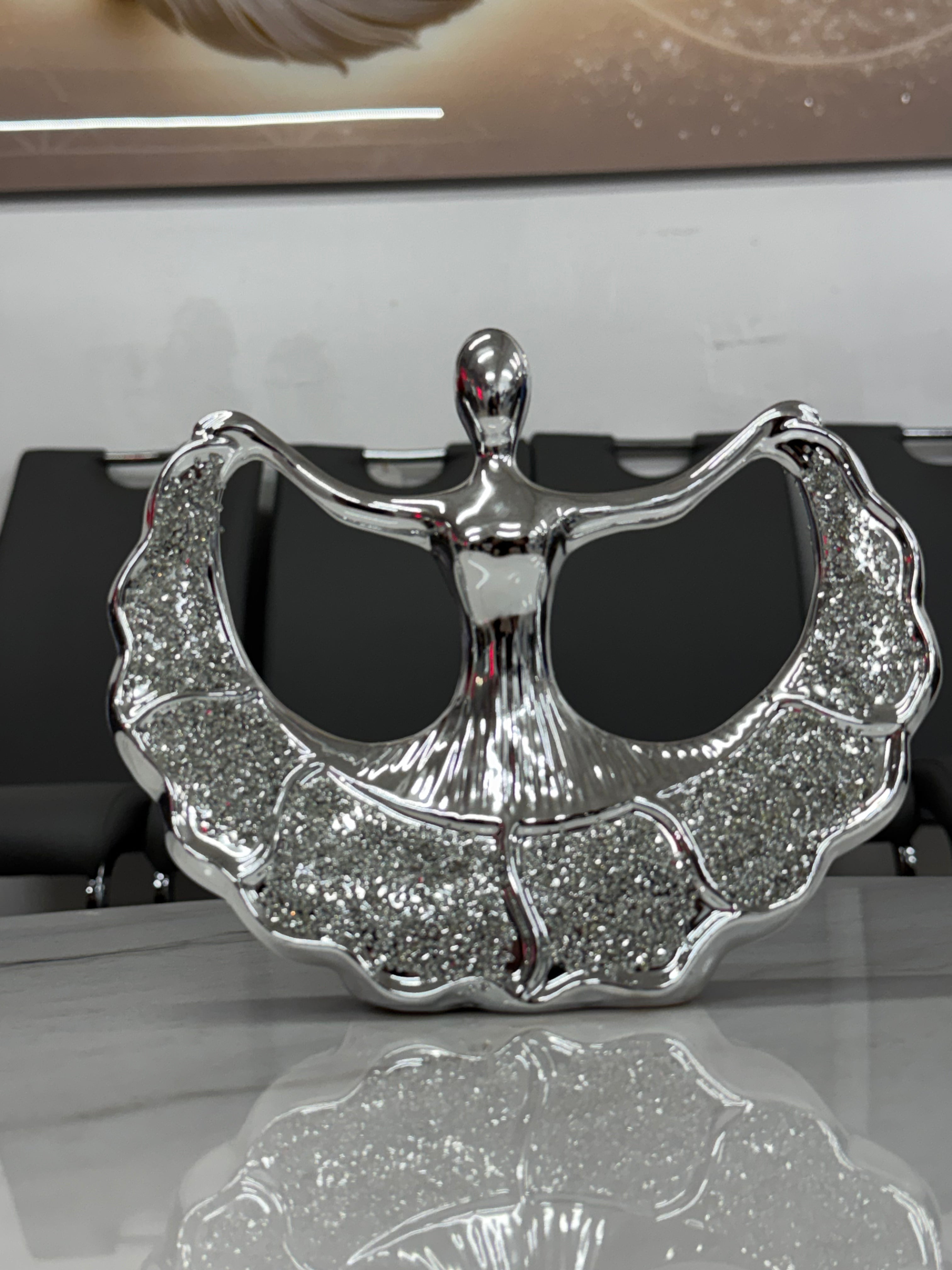 SILVER CRUSHED BALLERINA DIAMOND