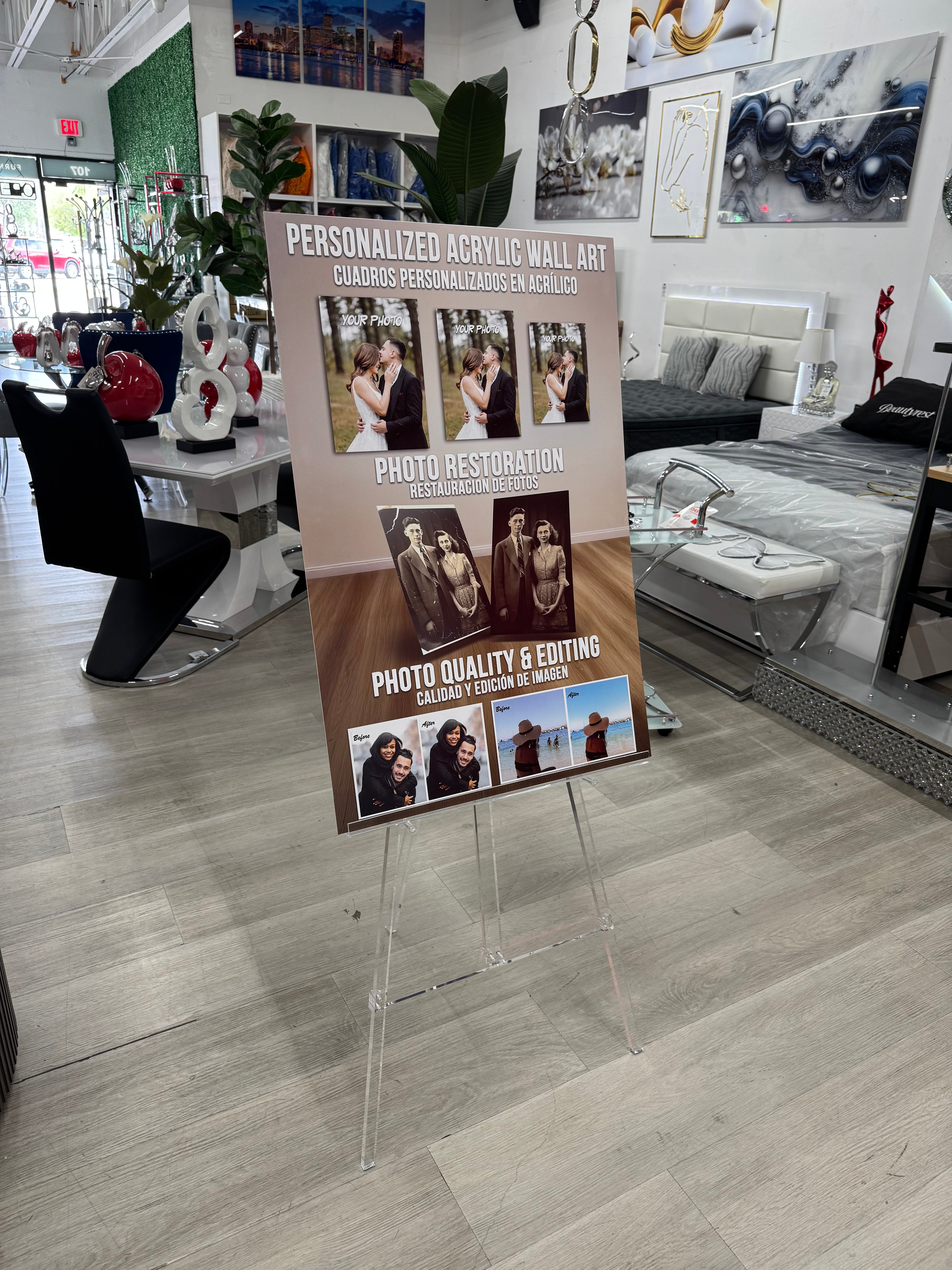 CLEAR ACRYLIC DISPLAY EASEL