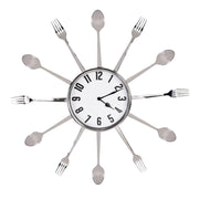 STAINLESS STEEL UTENSIL WALL CLOCK 22".