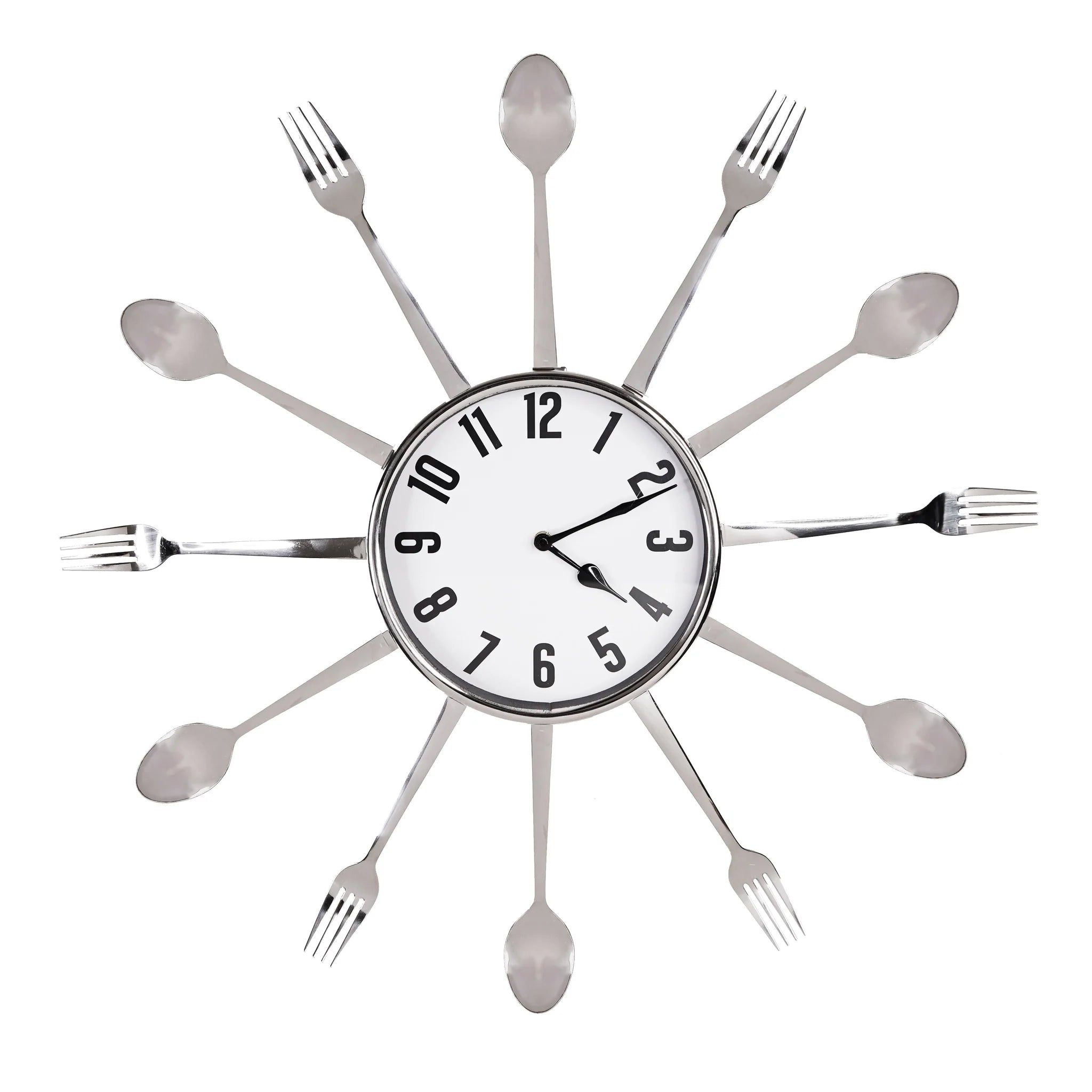 STAINLESS STEEL UTENSIL WALL CLOCK 22".