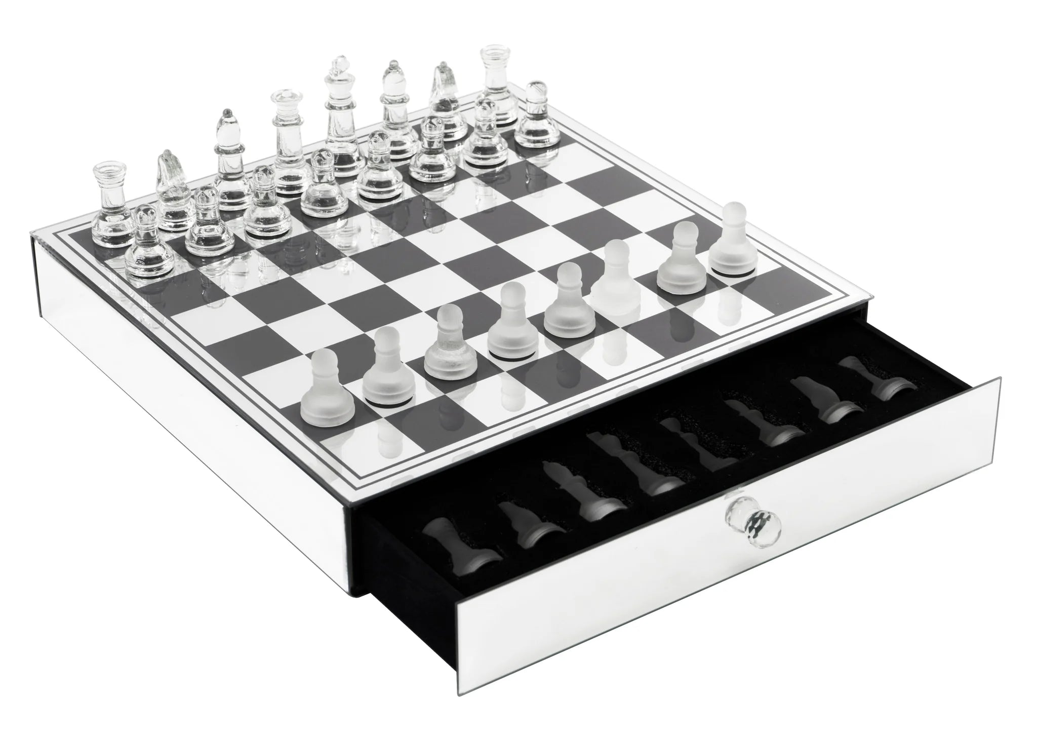 MIRROR GLASS CHESS BOARD SET