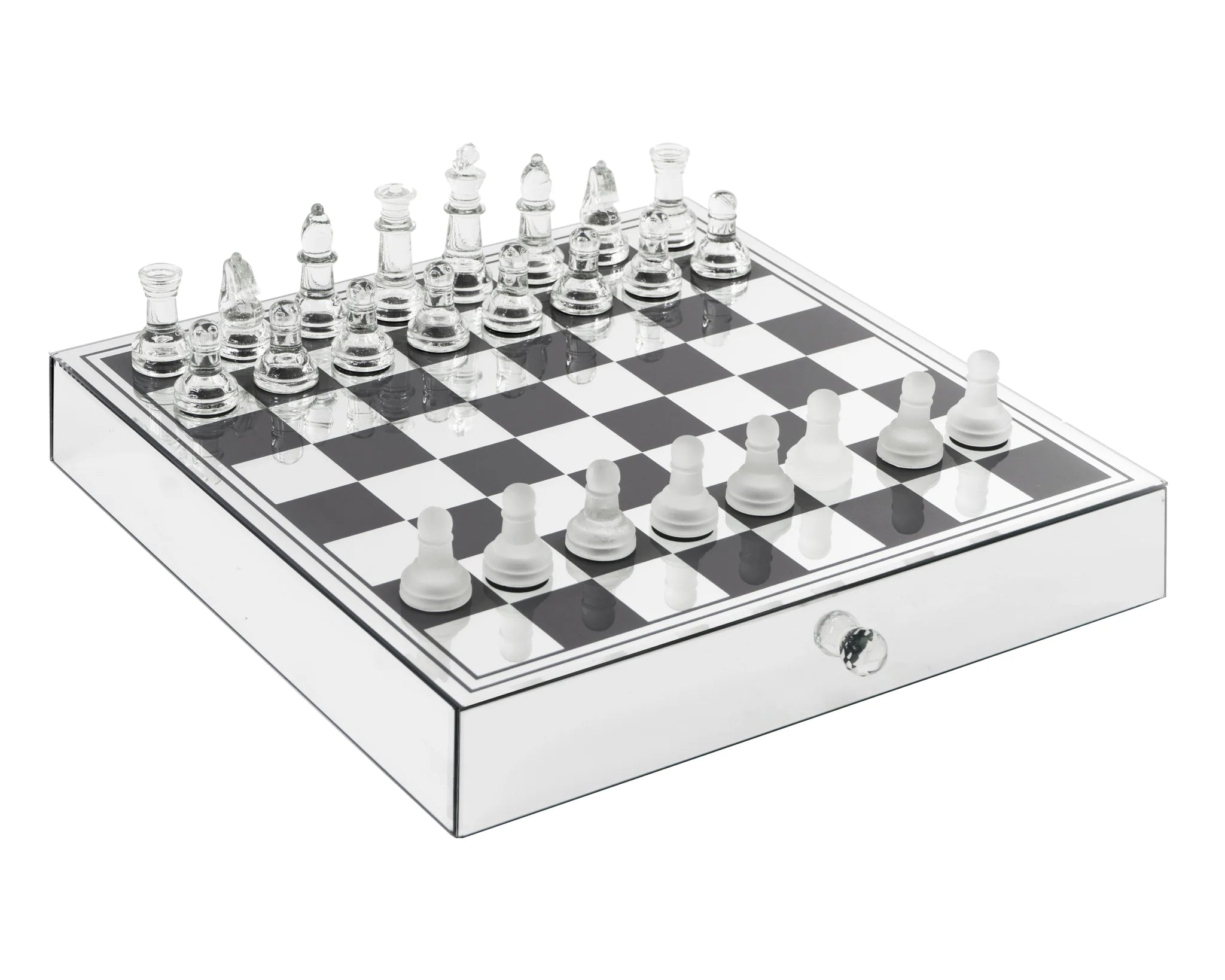 MIRROR GLASS CHESS BOARD SET