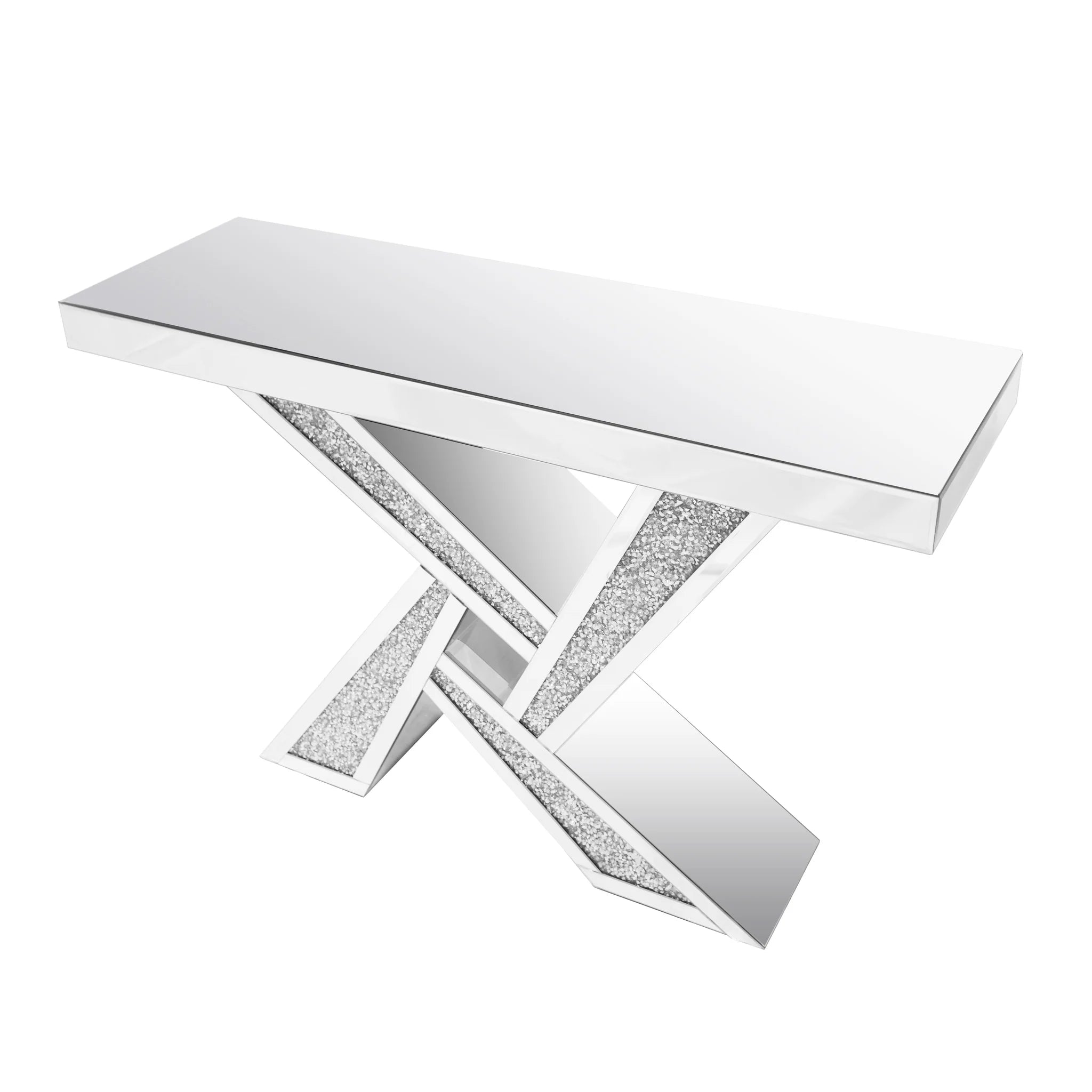 CRUSHED DIAMOND MIRROR CONSOLE TABLE