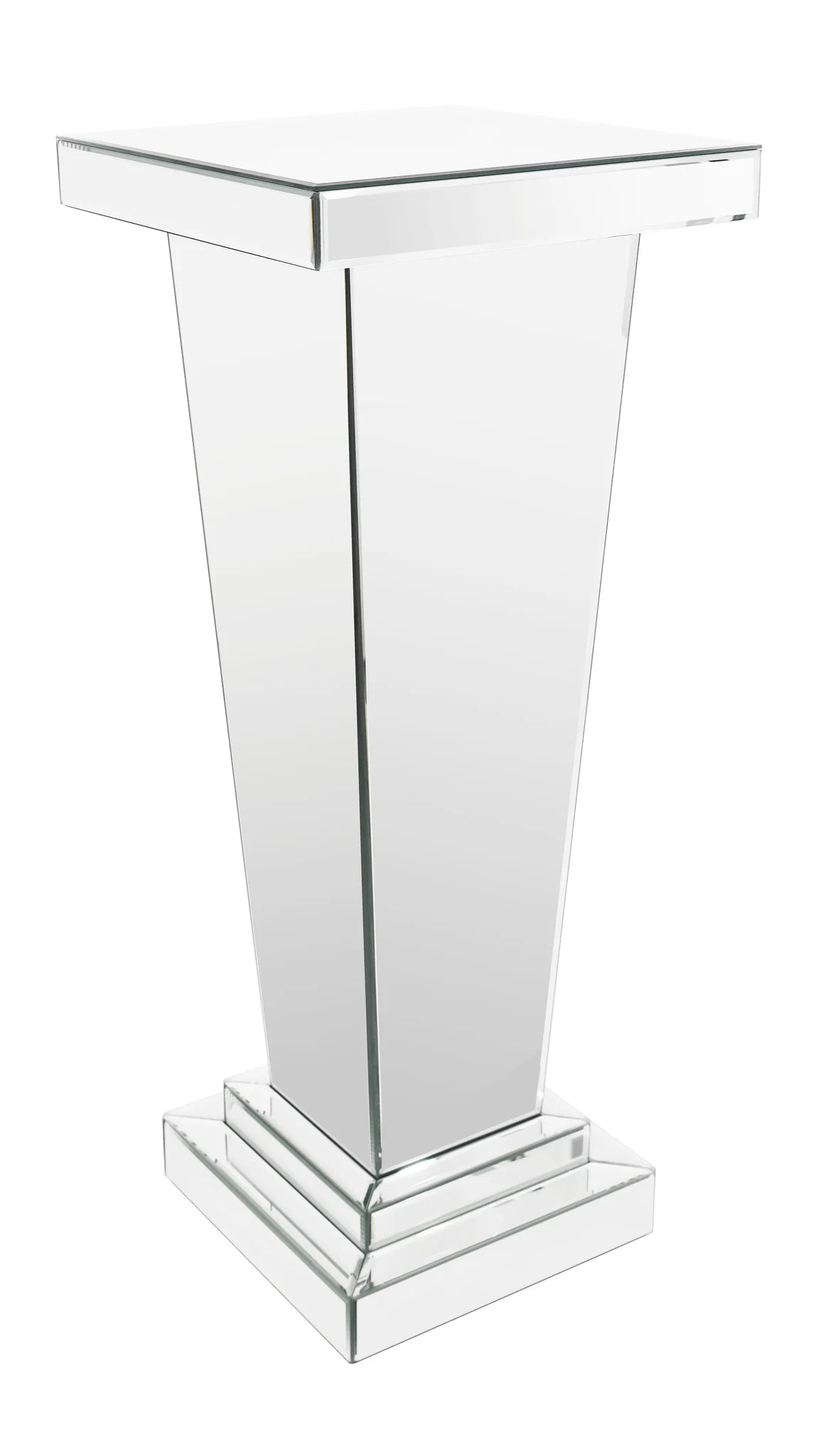 GLASS MIRROR PEDESTAL TABLE 36"