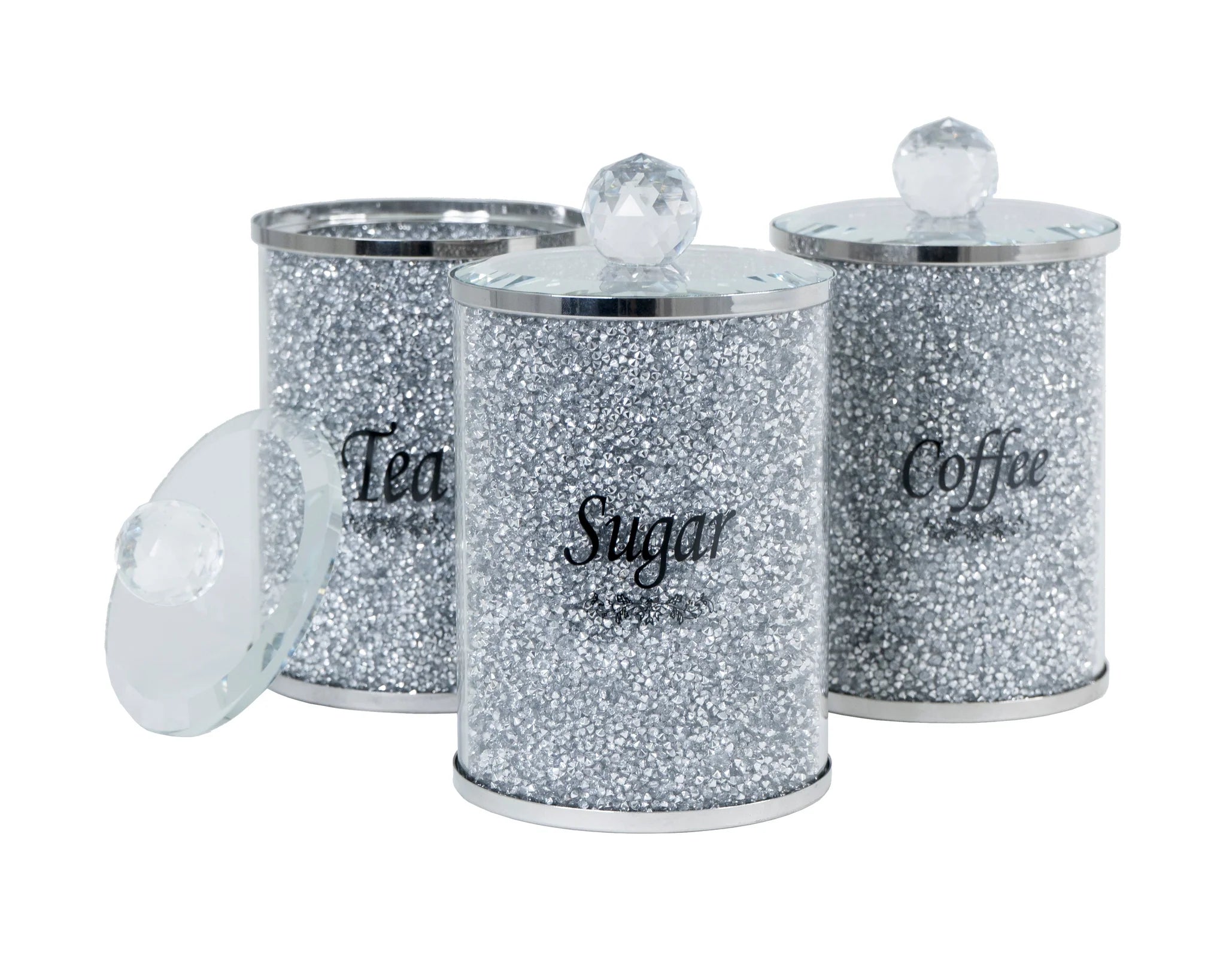 3PC COFFEE, TEA, SUGAR CANISTER SET.