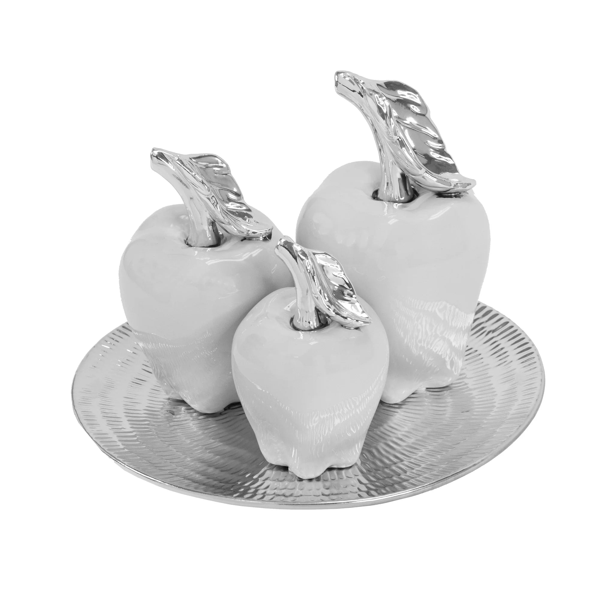 3PC PEPPER SET W/ PLATE KITCHEN DECOR