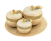 4PC DIAMOND APPLE SET KITCHEN DECOR