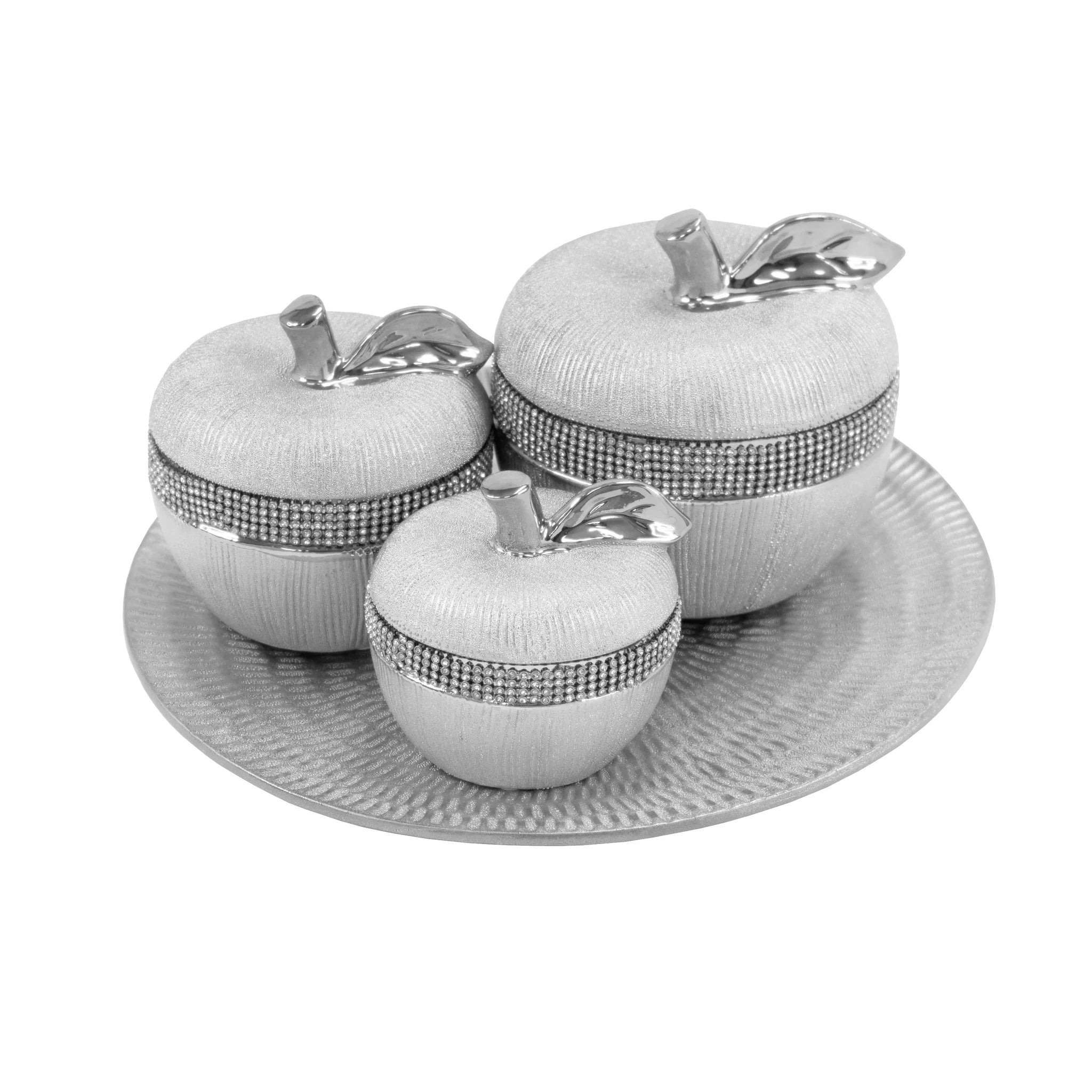 4PC DIAMOND APPLE SET KITCHEN DECOR