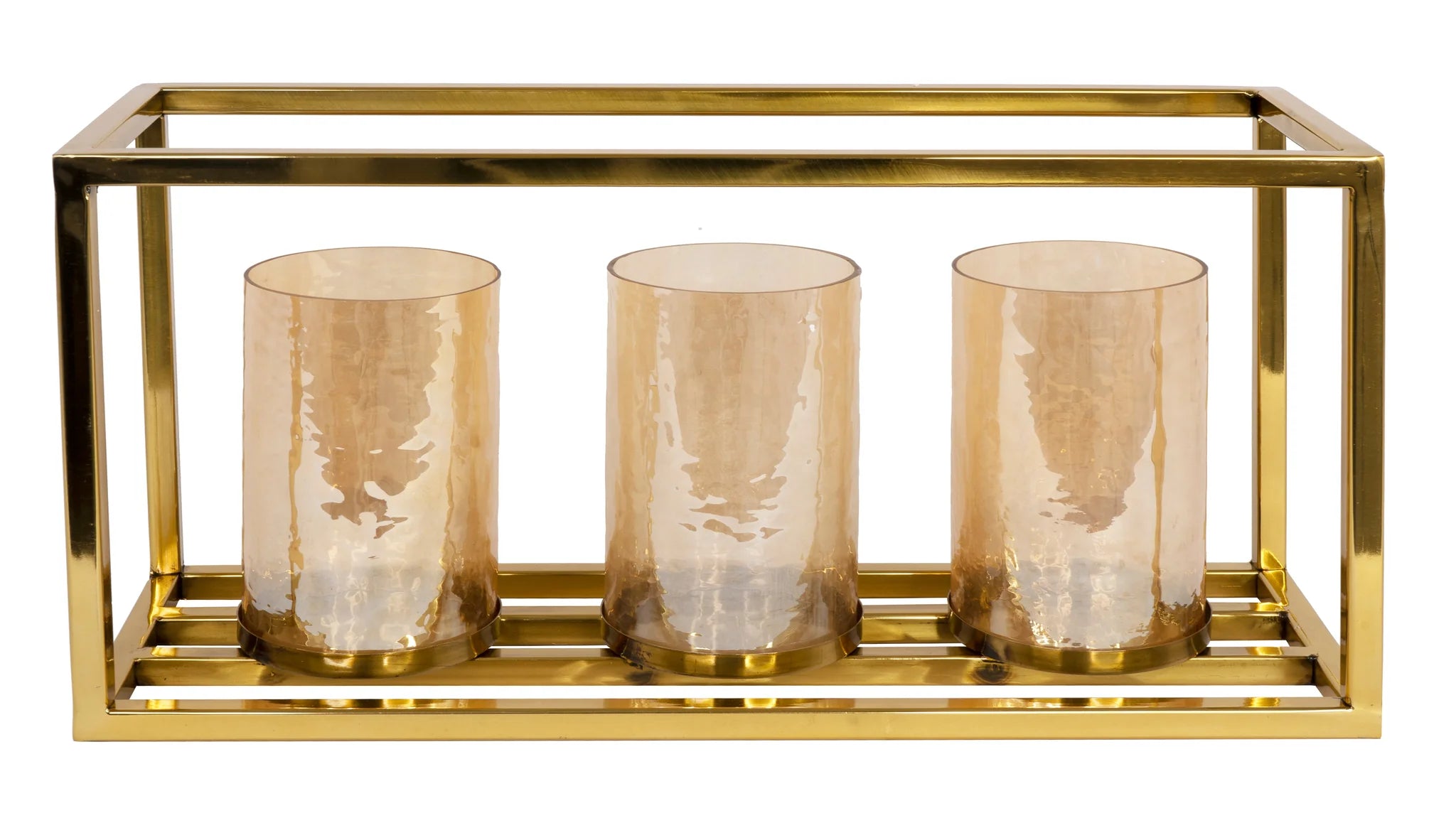 TABLETOP 3 CANDLE HOLDER LANTERN.