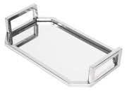 MIRROR & STAINLESS STEEL ACCENT TRAY