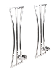 2PC STAINLESS STEEL WALL CANDLE HOLDERS SCONCE SET