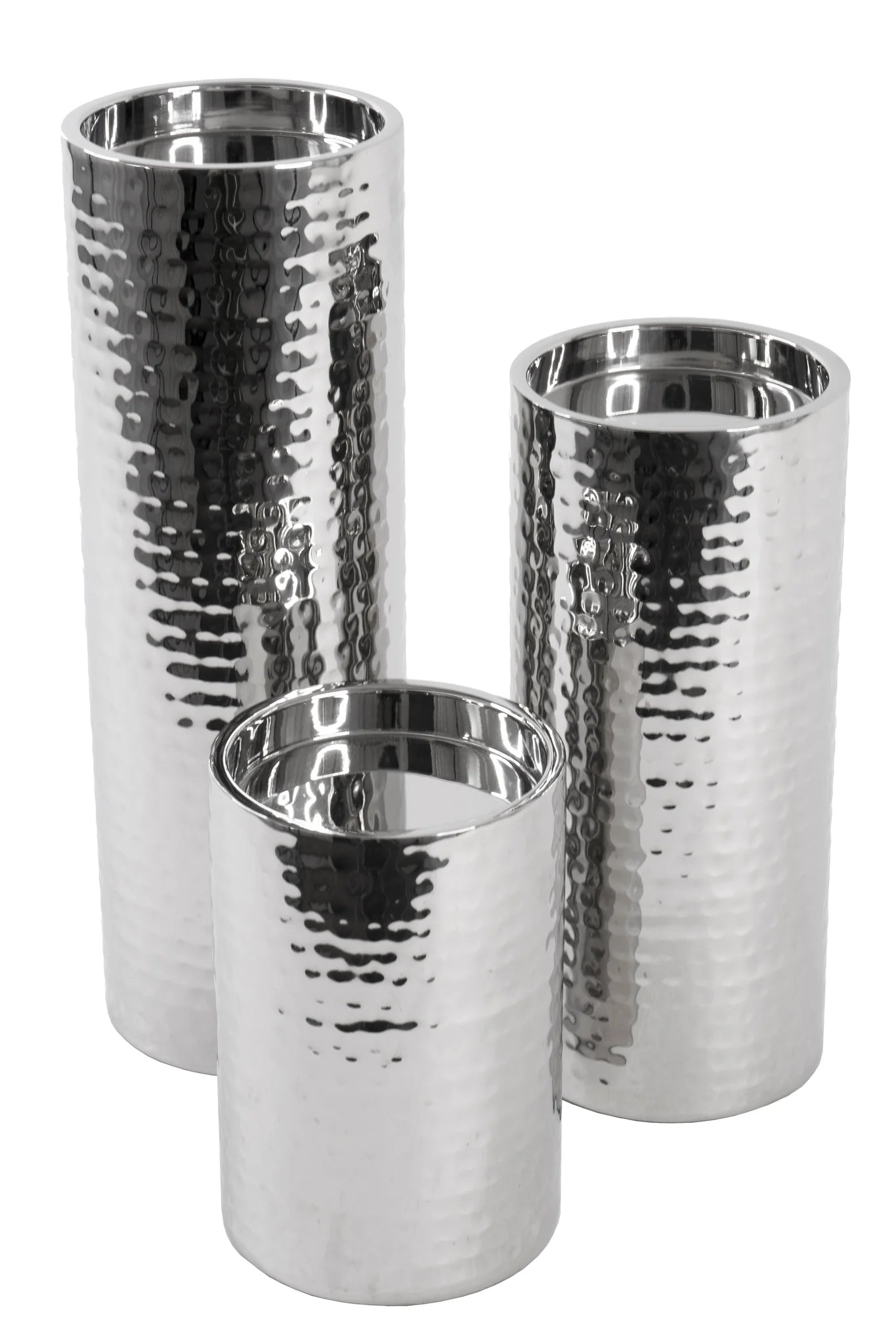 3PC. STAINLESS STEEL CANDLE HOLDER SET