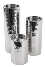 3PC. STAINLESS STEEL CANDLE HOLDER SET