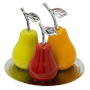 4PC MULTI-COLOR PEAR KITCHEN DECOR