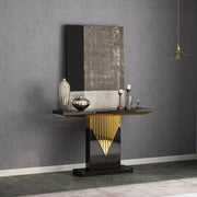 BLACK & GOLD MIRROR CONSOLE TABLE