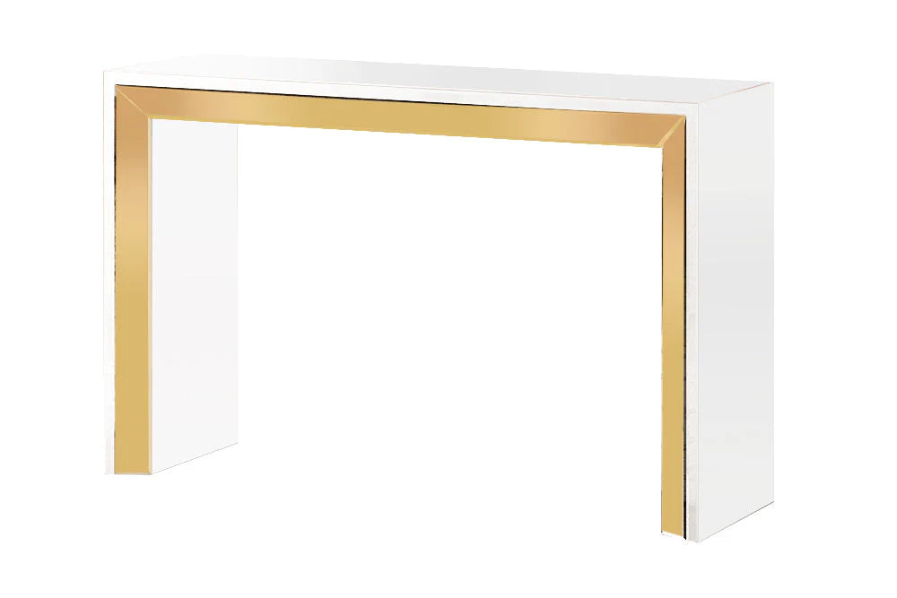 GOLD & WHITE MIRROR CONSOLE TABLE
