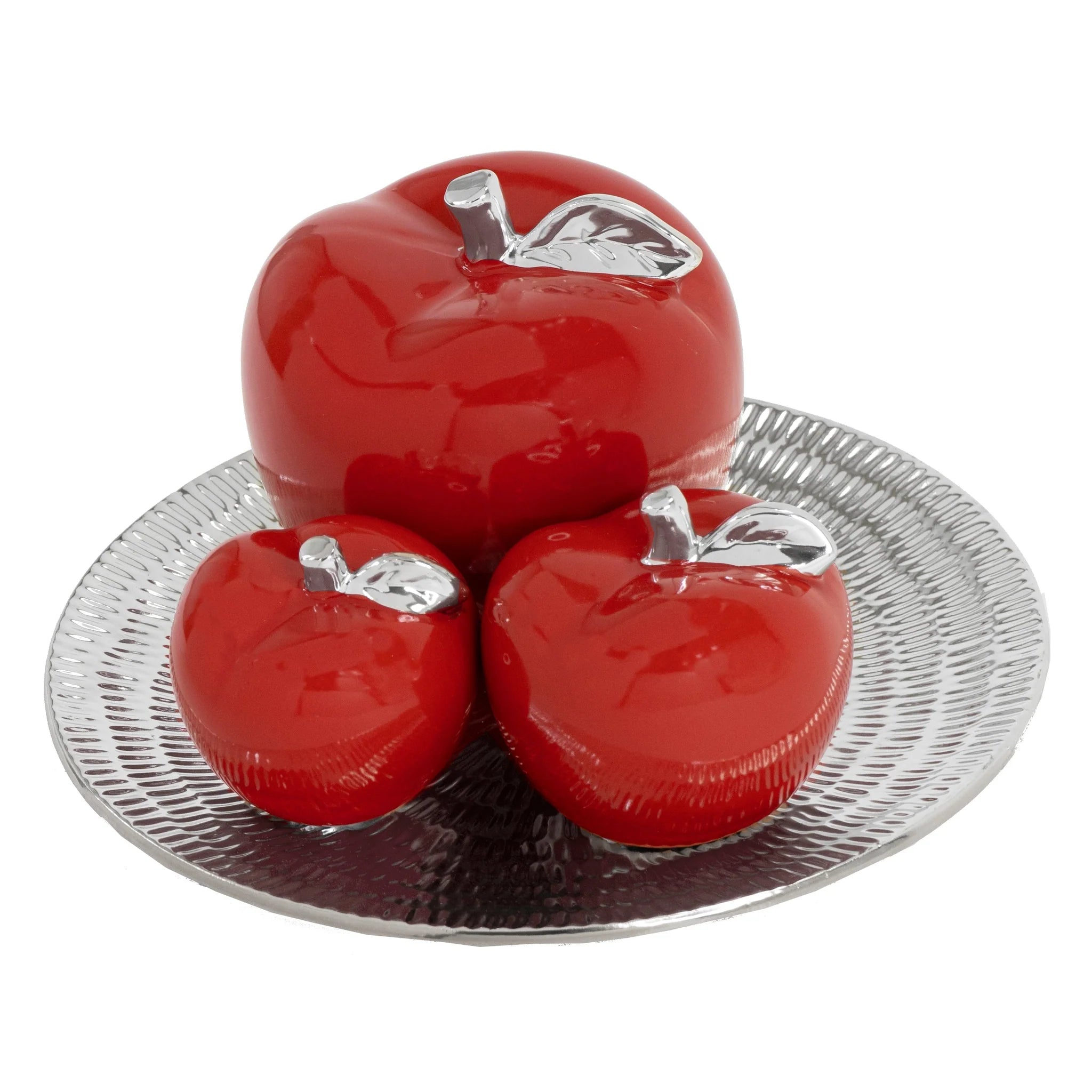 4PC APPLE SET W/ PLATE KITCHEN DECOR