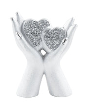 HANDS HOLDING DIAMOND HEARTS DECOR