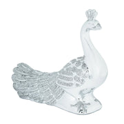 CERAMIC SILVER PEACOCK